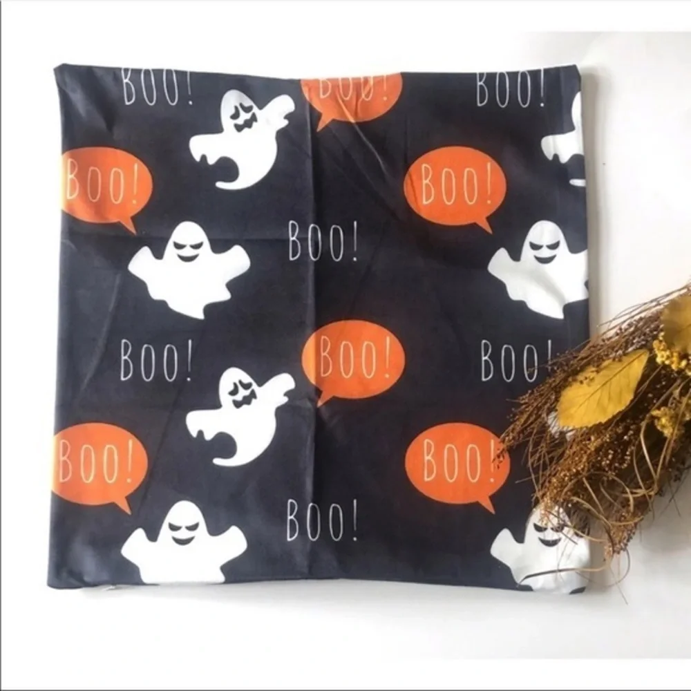 2 Pack Ghost Boo Halloween Pillow Cover